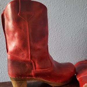 Sanita Red Clogged Boots